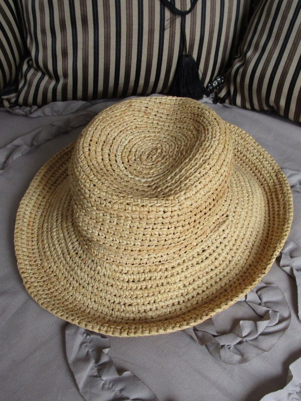 woven raffia sun hat
